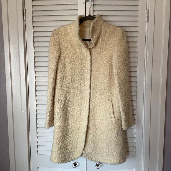 Vintage wool boucle coat cream nubby XS women's The American Way with Wool - Picture 1 of 10